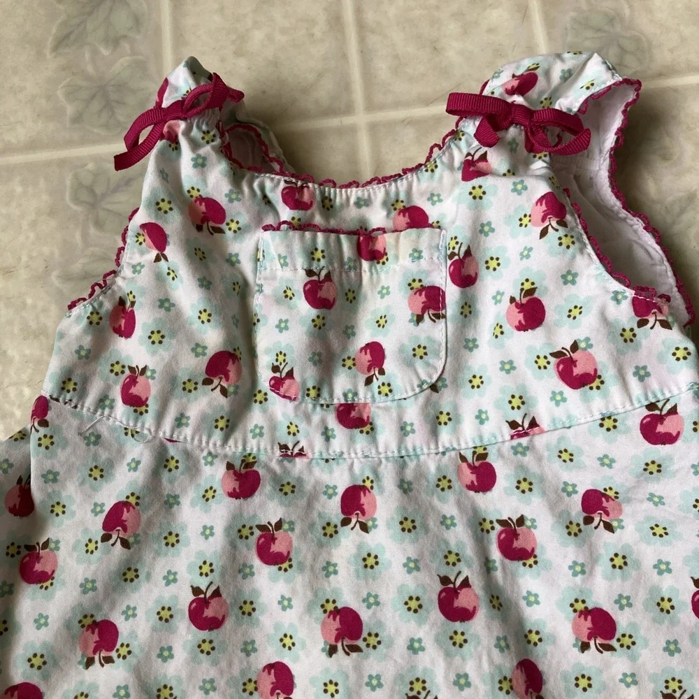 Vintage Gymboree 2007 CANDY APPLE Summer Flower Open BACK SunDress 18 - 24 month